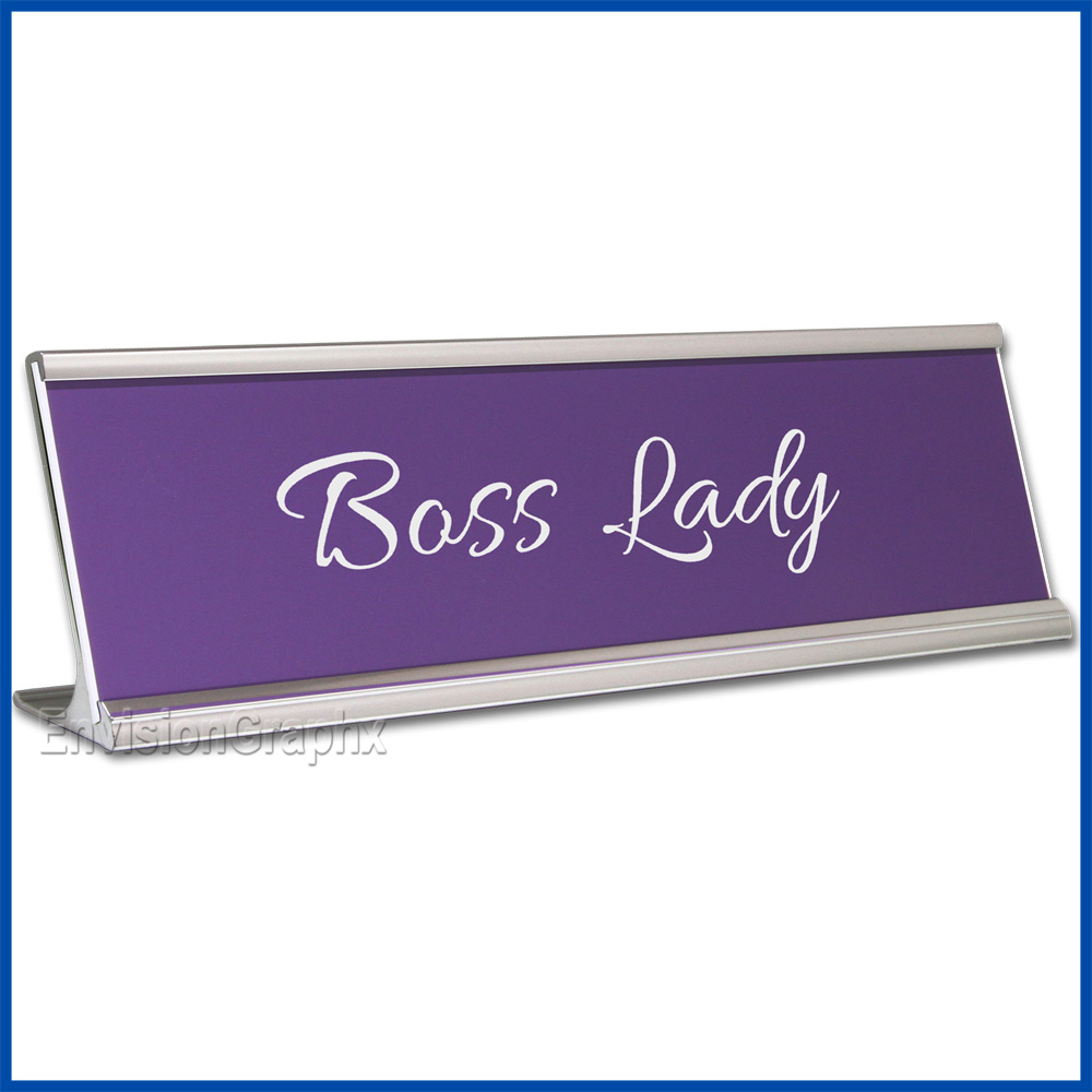 Funny Desk Name Plate Boss Lady Lavender