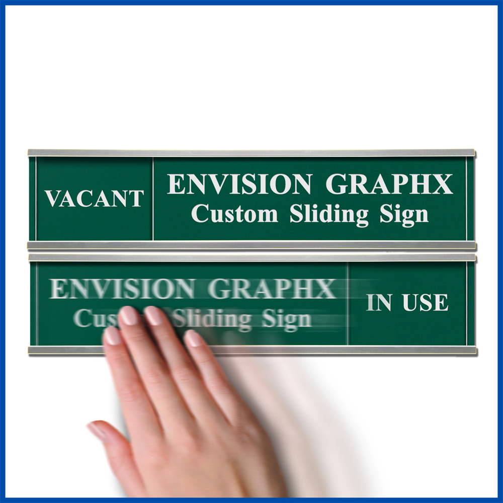 office, wall sign, custom, engraved, slider, sliding, conference room, occupied, vacant