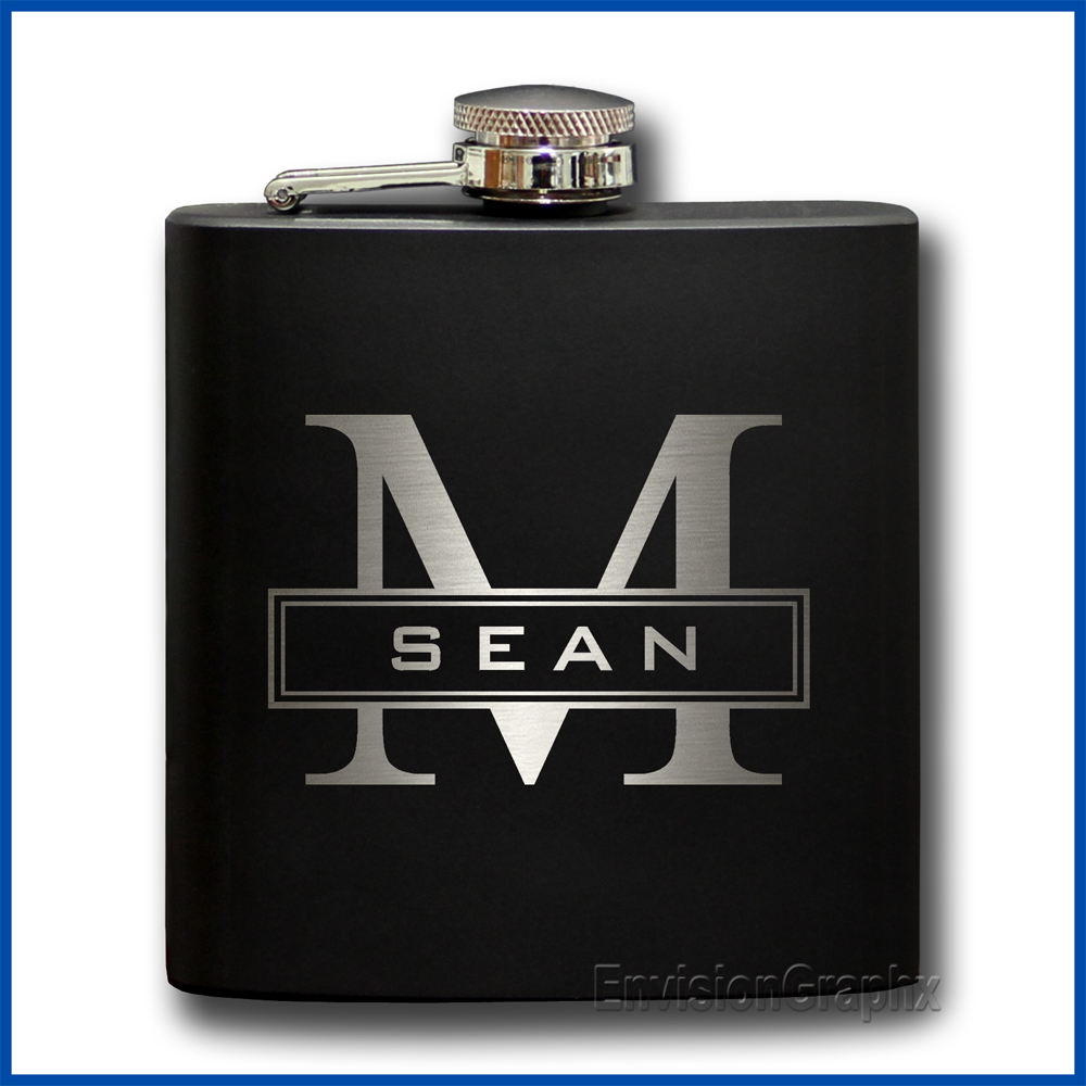 Monogram Flask Black