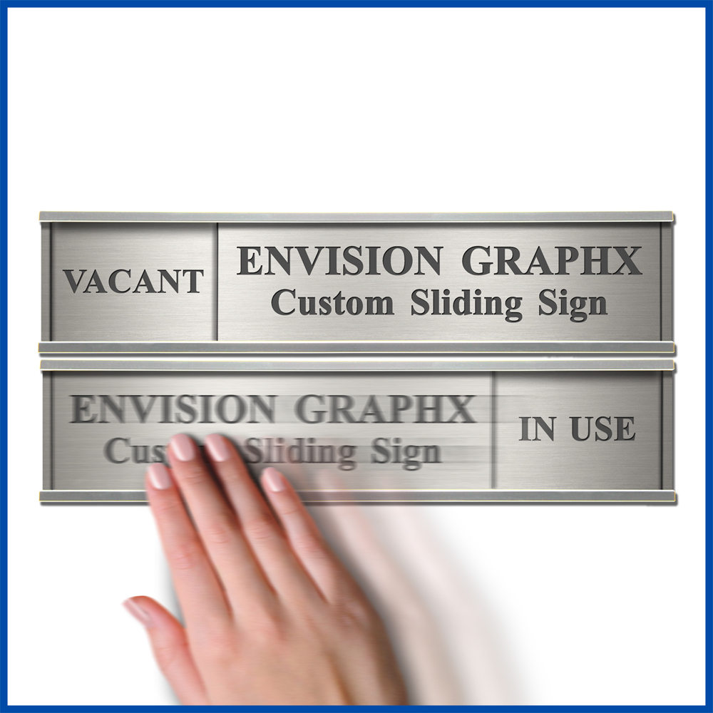 office, wall sign, custom, engraved, slider, sliding, conference room, occupied, vacant
