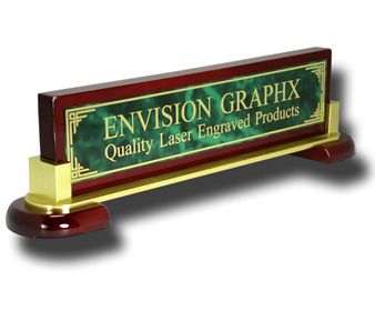 Green Designer Brass Piano & Metal Name Bar