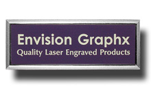 Framed Lavender Name Badge with White Letters