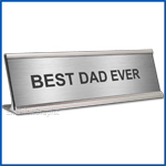 Funny Desk Name Plate Best Dad Ever Silver Father's Day Gift