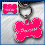 Pet ID Tag, black, Hot Pink