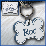 Pet ID Tag, white, blue