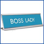 Funny Desk Name Plate Boss Lady Baby Blue