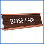 Funny Desk Name Plate Boss Lady walnut