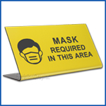 Free Standing table top desk sign Mask Required