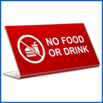 Free Standing table top desk sign No Food