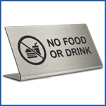Free Standing table top desk sign No Food