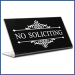 Free Standing table top desk sign No Soliciting