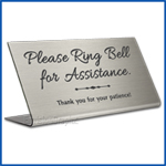 Free Standing table top desk sign No Food in English and Spanish, Please Ring Bell