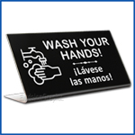 Free Standing table top desk sign Wash Your Hands