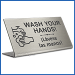 Free Standing table top desk sign Wash Your Hands