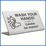 Free Standing table top desk sign Wash Your Hands