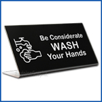 Free Standing table top desk sign All Employees Must Wash Hands