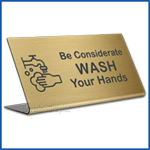 Free Standing table top desk sign All Employees Must Wash Hands