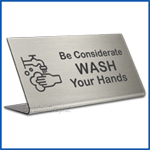 Free Standing table top desk sign All Employees Must Wash Hands