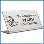 Free Standing table top desk sign All Employees Must Wash Hands