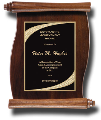 Black Majestic Walnut Scroll Plaque