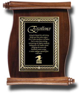 Gold Embossed Rope Walnut Scroll Plaque