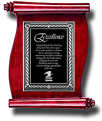 Silver Embossed Rope Rosewood Scroll Plaque
