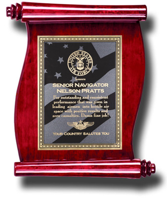 Flag Rosewood Scroll Plaque