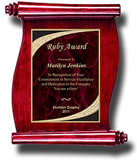 Red Majestic Rosewood Scroll Plaque