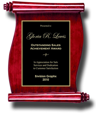 Black Linear Rosewood Scroll Plaque