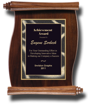 Black Artist Walnut Scroll Plaque