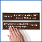 office, wall sign, custom, engraved, slider, sliding, conference room, occupied, vacant