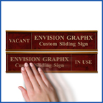 office, wall sign, custom, engraved, slider, sliding, conference room, occupied, vacant