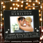 custom leather frame, wedding frame, 5x7