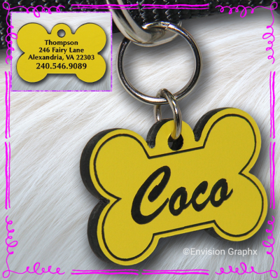 YELLOWKPETID - Yellow Pet ID Tag