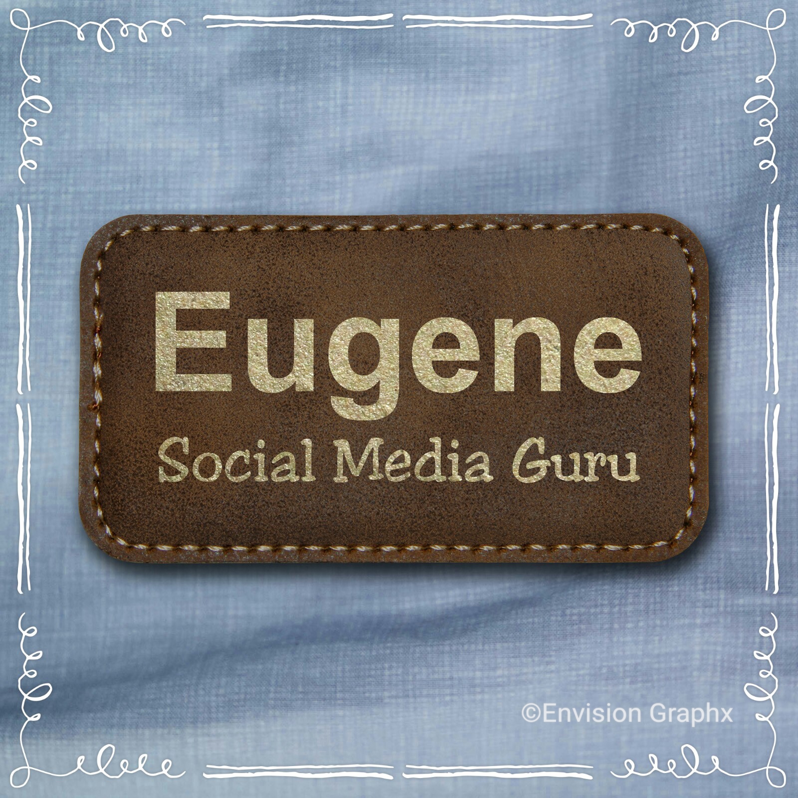 LEATHERETTE RUSTICO NAME BADGE - Leatherette Rustic Badge